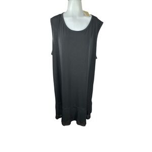 NWT Women's Michael Kors Black Pleated Hem Sleeveless Dress 3X Plus Size